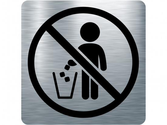 Забранителна табела боклук - инокс